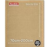 Floordirekt Sisal Teppich Mumbai 160x230 cm – Naturfaser Teppich mit Baumwollbordüre, Wohnteppich, Sisalteppich