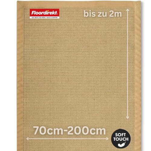 Floordirekt Sisal Teppich Mumbai 80x150 cm – Naturfaser Teppich mit Baumwollbordüre, Wohnteppich, Sisalteppich Floordirekt Sisal Teppich Mumbai 80x150 cm – Naturfaser Teppich mit Baumwollbordüre, Wohnteppich, Sisalteppich