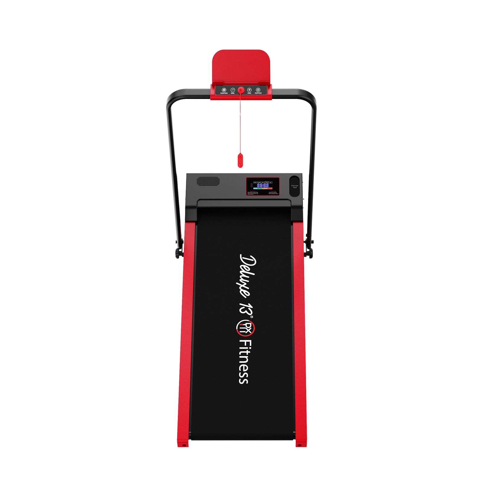 Cinta de Correr caminadora Eléctrica Plegable para Casa, Motor 1000W Silencioso, Velocidad 1-12 km/h, Pantalla LED, Rojo y Negro, con Ruedas, Soporte Tablet