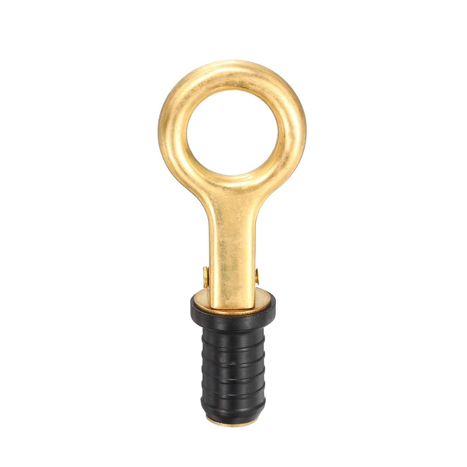 PATIKIL 17-20mm Marine Boat Rubber Plug, Brass Snap Handle Drain Plugs Stainless Steel Deck Plug Strong and Sturdy for Boats Marine Yachts Kayaks Canoes Ship Drains Accessories