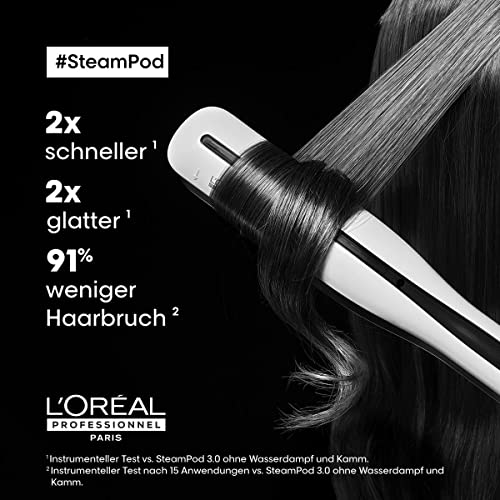 L'Oréal Professionnel Steampod 3.0, profesionalna pegla za ravnanje kose s tehnologijom pare, za ravnu kosu i prirodne valove