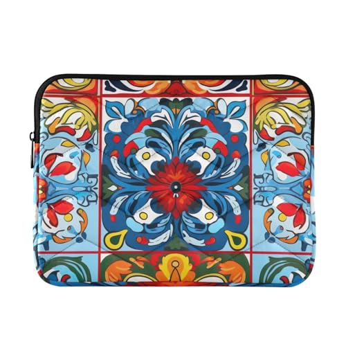 Funda para portátil de 13-14 pulgadas con diseño Vintage Mexican Tiles miniatura 1