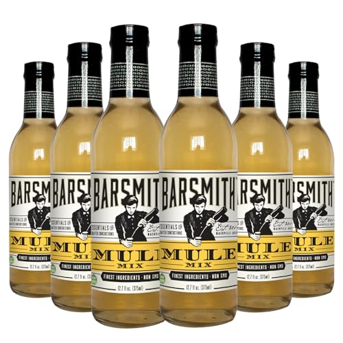 Barsmith Bar Essentials Moscow Mule Honey-Ginger Mix - Refreshing &amp; Uplifting Mixer with No Artificial Flavors or Colors - Cocktail Mix with blend of bite and sweetness - 12.7 oz Bottles (Pack of 6)
