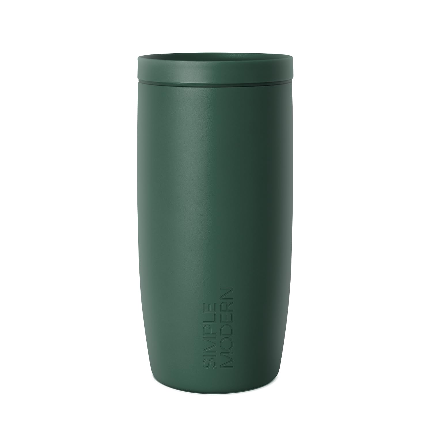 simple modern travel coffee mug tumbler with 360 lid  ceramic-lined insulated stainless steel cold brew iced coffee cup  gifts for women men her him  voyager signature  16oz  forest
