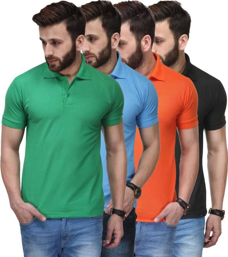 Image of T.N.X Men's Regular Fit Polos (Pack of 4)