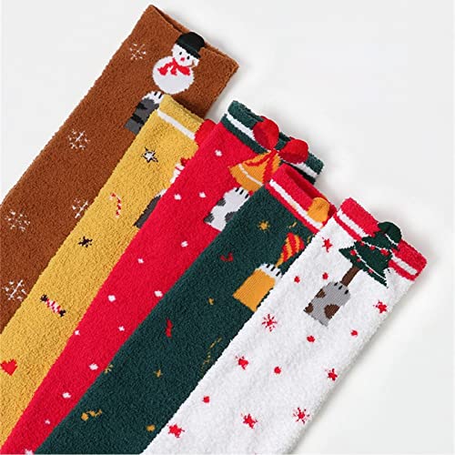 Boys Girls Christmas Socks Toddler Cozy Winter Stockings Warm Infant Fuzzy Non Slip Knee-High Socks Kids Xmas Socks3