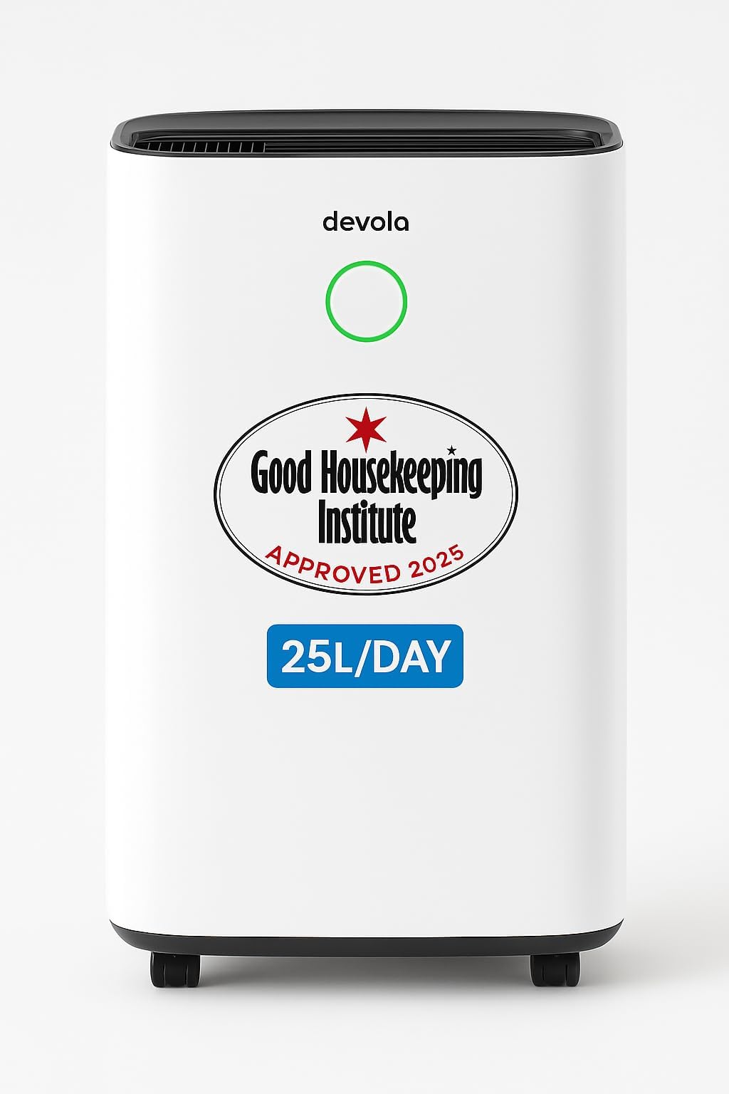 Devola 25L/day Low Energy Dehumidifier & Air Purifier with HEPA Filter | Quiet & Energy Efficient Compressor Dehumidifier for Home | Laundry Drying Mode | White