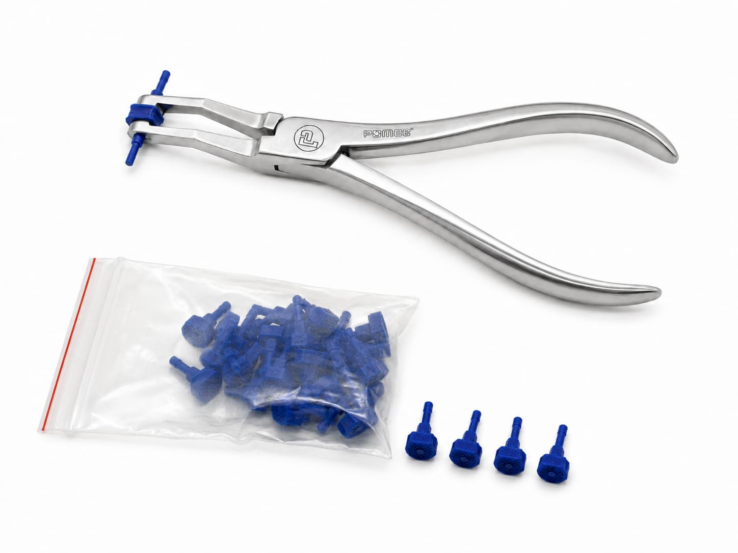 Pomee Ceramic Crown Remover Pliers with 20 Interchangeable Tips, Autoclavable Dental Instrument, High-Grade Stainless Steel, 707-898C