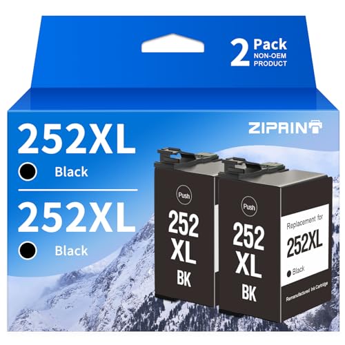 Ziprint EPSON 252XL INK 2BLACK Remanufactured Ink Cartridge Replacement For Epson 252Xl 252 Ink cover