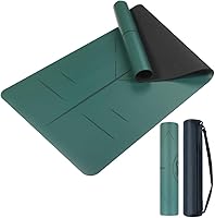 Vista 10 de Esterilla de yoga de goma natural, antideslizante, no tóxica, 2.835 x 1.055 x 0.197 in, yoga caliente, pilates, entrenamiento en el suelo