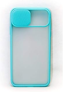 جراب خلفي كامل المدى مع قابل للطي للكاميرا لموبايل ابل ايفون 11 برو ماكس - شفاف وتركواز سيليكون