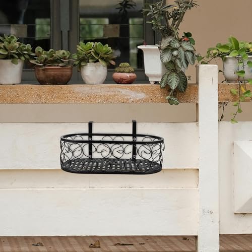 Support jardinière balcon fer forgé étagère suspendue robuste