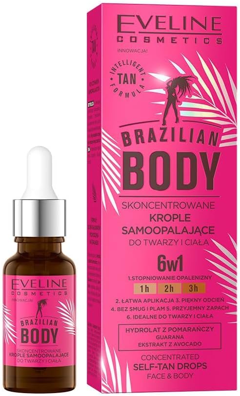 Eveline Cosmetics Braziliaanse body geconcentreerde zelfbruiningsdruppels voor gezicht en lichaam