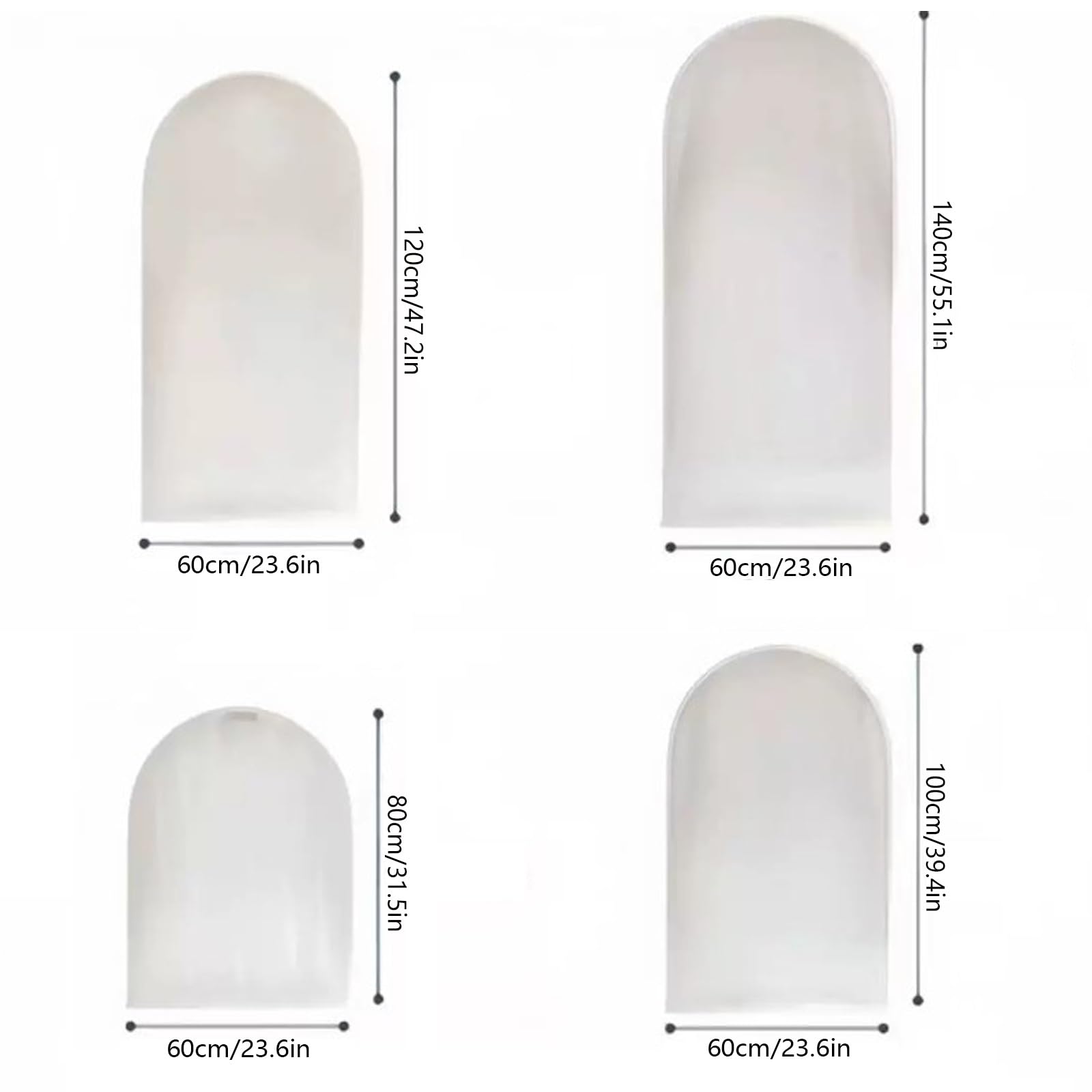 Copriabiti con cerniera,Copri vestiti antipolvere,Nuovo tessuto in PEVA | Cerniera laterale,Lavabile,Adatto for armadi o appendiabiti a pavimento(5 packs,140cm/55.1in)