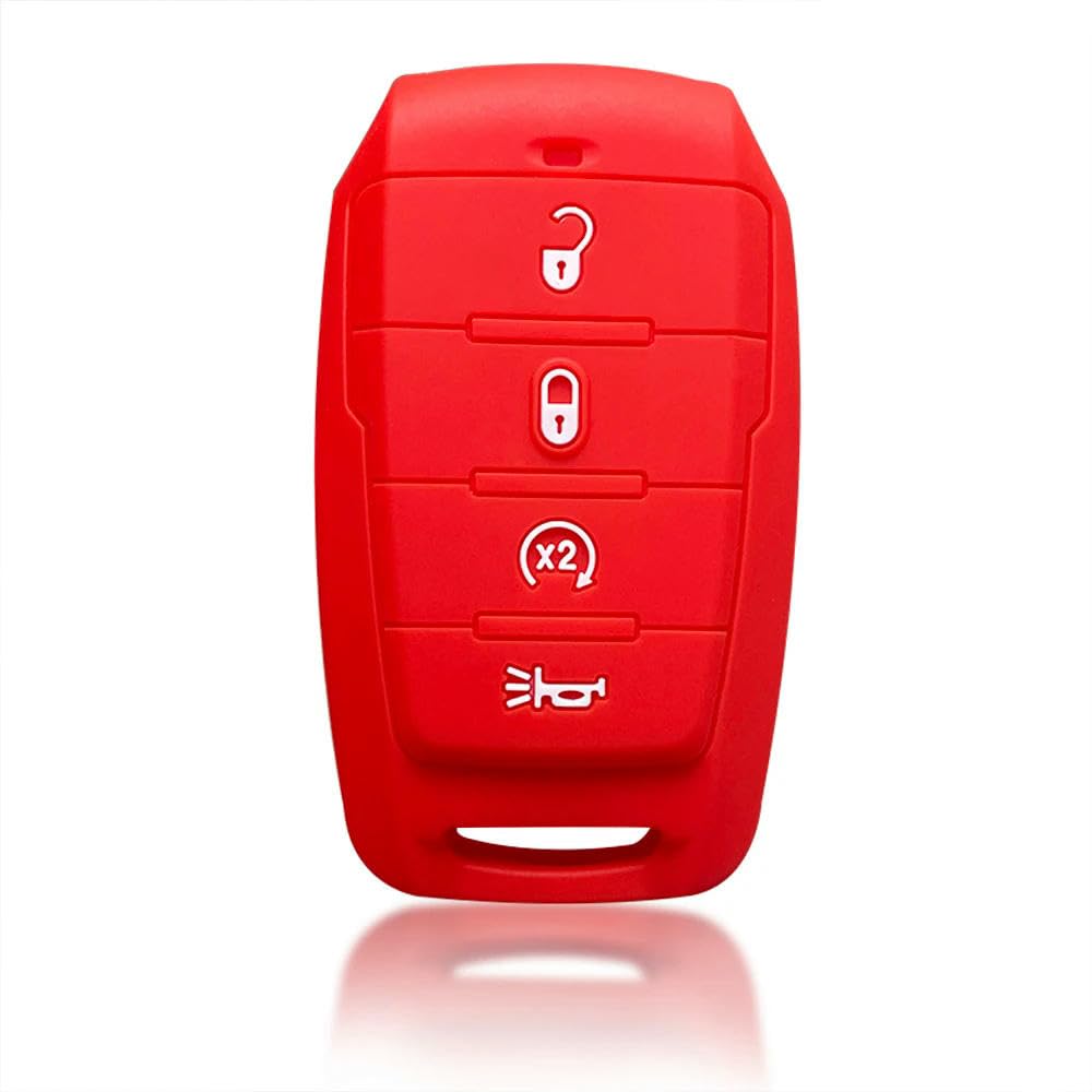 Xinyuexin custodia per chiave auto in gomma siliconica Shell per Dodge RAM 1500 Limed LongHorn 2019 2020 4 pulsanti protezione portachiavi  34