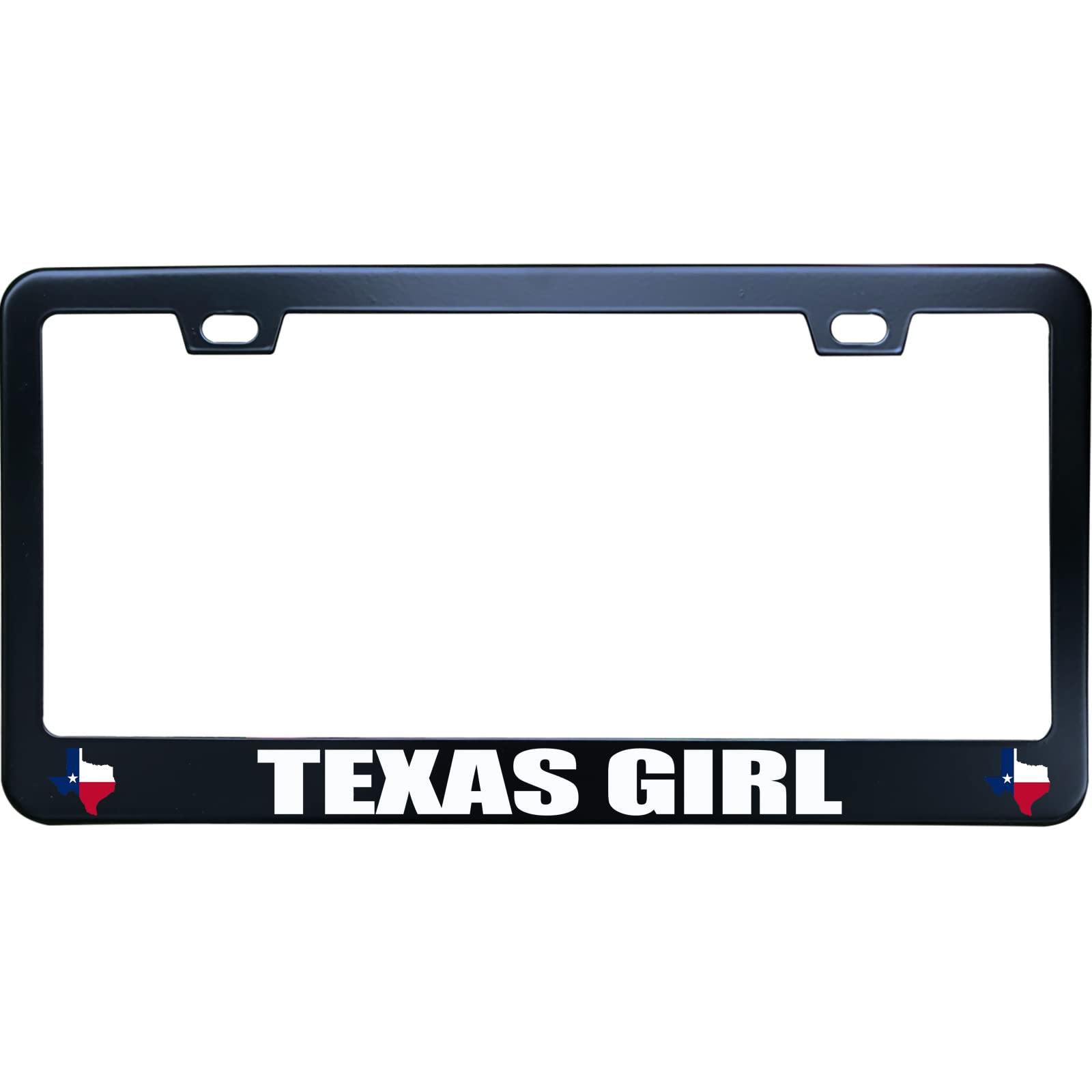 XYCustomBest Matt Black License Plate Frame, Texas Girl Texas Map Black, Humor Funny Tag Frame Holder for Front/Back Vehicle