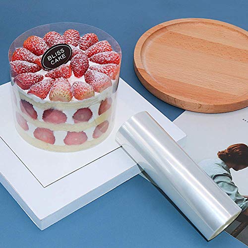 Image of CAKE DECOR 20 cm Collars Acetate Sheet Roll Clear Cake Pull Me Cake Strips Transparent Chocolate Mousse Collar Surrounding Edge Decorating (20cm x 10m Roll)