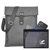 Faraday Bag RFID Signal Blocking for Tablets & Phones | Anti Theft Travel Pouch with Magnetic Closure | RFID Blocking Sleeves for Passport & Devices | Nylon Crossbody EMP Shield Bag