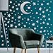 Easma Star Wall Decals (191stars+1moon+1heart) 3 Size Silver Stars and Moon Decals Removable Peel and Stick Stickers Fits Kids Room Decor