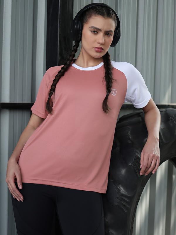 Image of CHKOKKO Gym Tshirt for Women Workout Activewear Regular Fit T Shirt for Woman Round Crew Neck Half Sleeves Best for Sports and Outdoor Activities