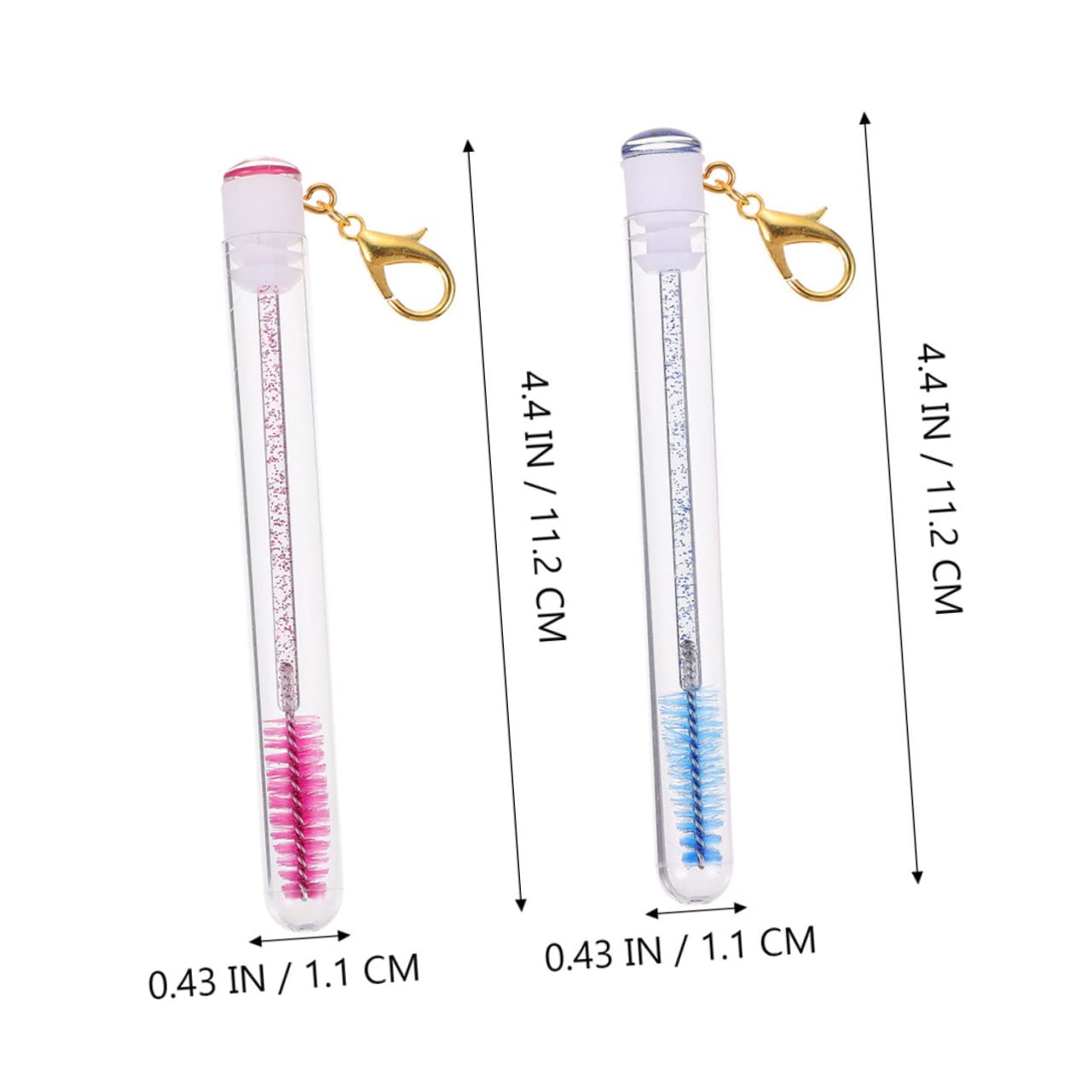 SOESFOUFU Portable Eyelash Brush Keychain Set 4pcs Lash Makeup Applicators Perfect for Travel Practice