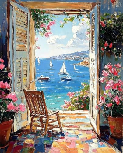 Image of ARPADAMO Diamond Art Kits for Adults,Landscape Diamond Painting Kits for Adults Beginner, Full Drill Round Paint by Diamonds Dot Gem Art for Home Wall Decor 12x16inch