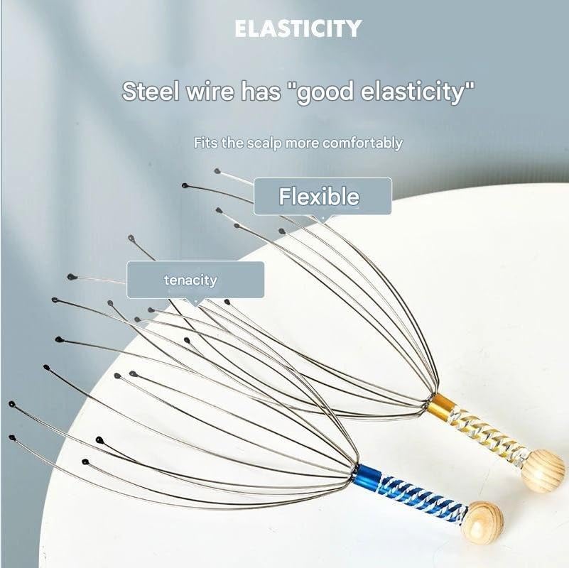 Image of Adimac Auto Head Massager Set of 3 - Hand Held Scalp Massagers for Hair Regrowth, Headache Relief, Anxiety Reduction, Octopus Design, Relaxing Massage Tool for All Ages
