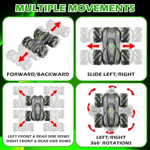 Image of 4WD Remote Control Drift Stunt Car - All-Terrain RC Vehicle with 360 Rotating Dual-Sided Climbing, High-Speed Tumbling,Smoke Effect,Rechargeable for Kids & Adults
