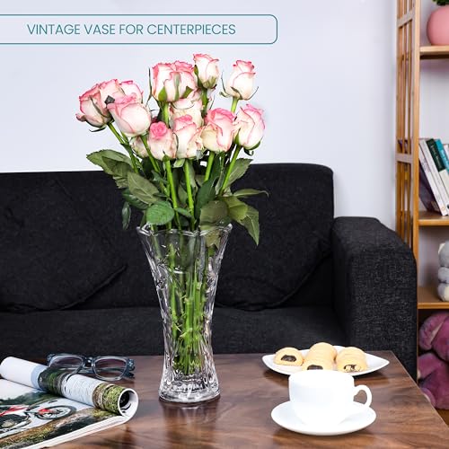 BELLE VOUS Vase Fleur Transparent - 23,5 cm - Vase Decoratif Moderne pour Maison, Salon, Bureau, Centre de Table ou Cadeau de Mariage – Image 6