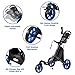 KVV 3 Wheel 360 Rotating Front Wheel Golf Push Cart Open and Close in ONE Second-Free Umbrella Holder Included(Black/Blue)