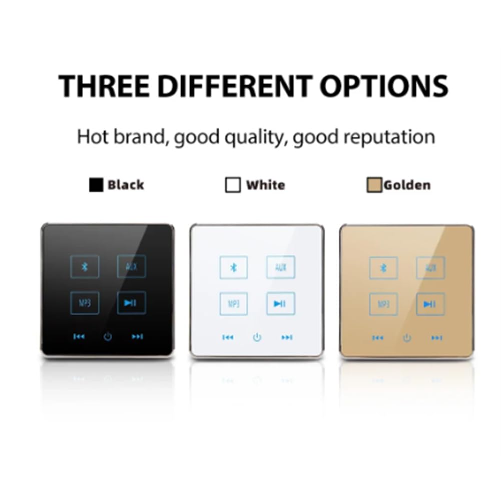 Amplificateur Mural Bluetooth Home Cinéma Système Audio de Fond pour Carte USB TF (Noir) 1 Ensemble