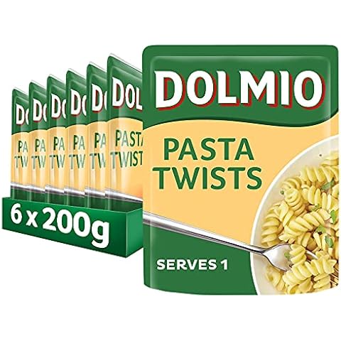 Dolmio Pasta Twists Microwave Fusili Pasta, Bulk Multipack 6 x 200g pouches Cover