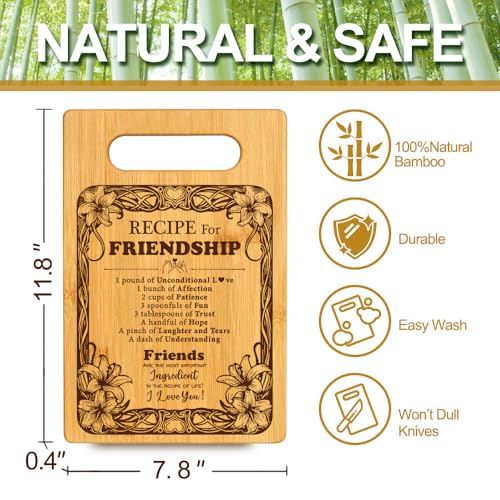 Tabla de Cortar de Bambú para Amigas: Regalo de Amistad con Frase Inspiradora para Cumpleaños y Decoración de Cocina miniatura 2