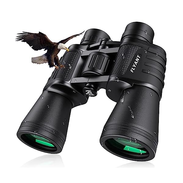 20×50 High Powered Binoculars for Adults, Waterproof Compact Binoculars with Low Light Vision for Bird Watching Hunting Football Games Travel Stargazing Cruise with Carrying Bag