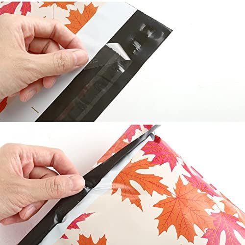 Kesote 50Pcs Poly Mailers Autumn Themed Mailing Envelopes Maple Leaves Mailers Thank You Mail Bags Mailing & Shipping Bags Mailer Bags -13 x 10