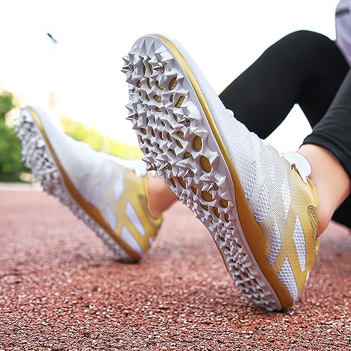 Image of New Track and Field Shoes for Men Women Kids Boys Girls 8 Spikes 100-400 Meter Running Racing Shoes Professional Sprint Sport Sneakers
