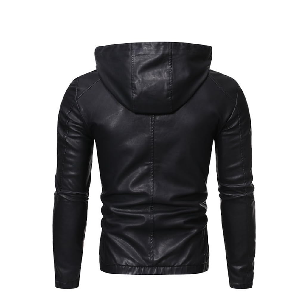 Men Long Sleeve Jacket Men Casual Fashion Handsome Transition Jacket Men Youth Personality Trend Synthetic Leather Jacket Men Regular Fit Comfortable Warm Cold Jacket
