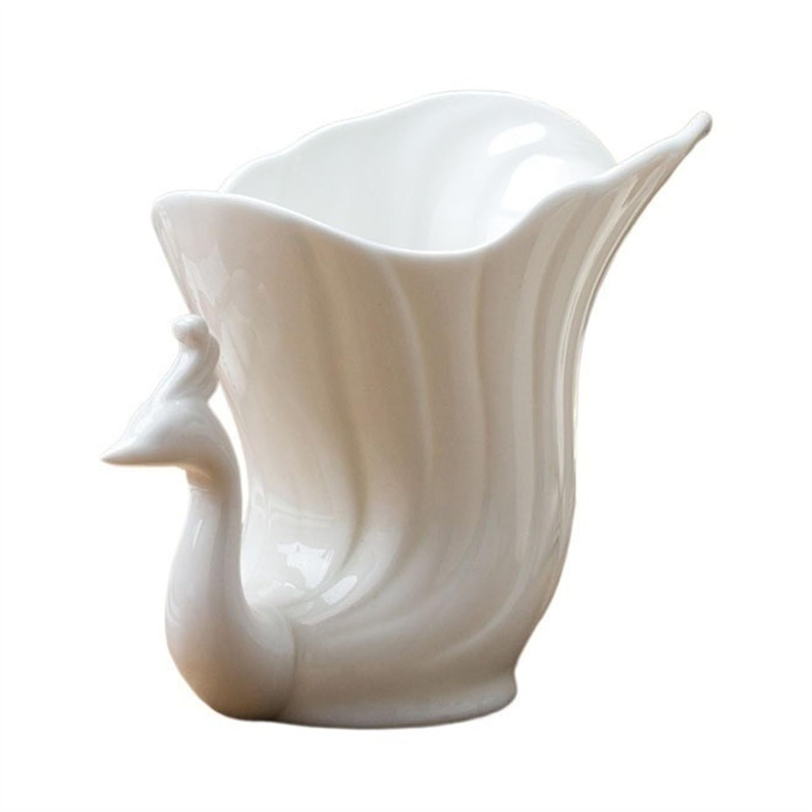 XYIANG Utensil Caddy, Creative Peacock Shaped Utensil Holder, Kitchen Utensil Holder for Countertop, Large Caliber Ceramic Spoon and Chopstick Holder Tableware Organizer, Cooking Utensil Organizer