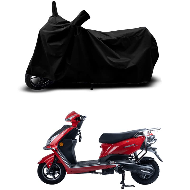 Image of 100% Scratchproof /UV-Rays /Heat Protection /Birds Dropping /Water Resistant /Dust Proof /Waterproof /Full Bike Scooty Two Wheeler Body Cover Compatible for Mini Lithino 48V All Varients[Black]