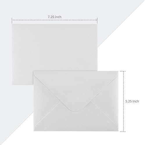 Miniatura 9 de Paquete de 50 sobres de 5 x 7, sobres de invitación A7 con bandera V de 5.25 x 7.25 pulgadas para tarjetas de 5 x 7, ideal para invitaciones, bodas,