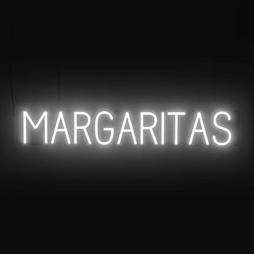 Miniatura 31 de SpellBrite MARGARITAS Letrero para restaurantes Letreros mexicanos relacionados con alimentos con aspecto neón, luz LED verde 38.7 x 6.3 pulgadas