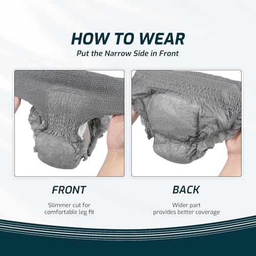 Image of SUNKISS Super Soft Incontinence Underwear for Men, Large, Grey, 30 Count