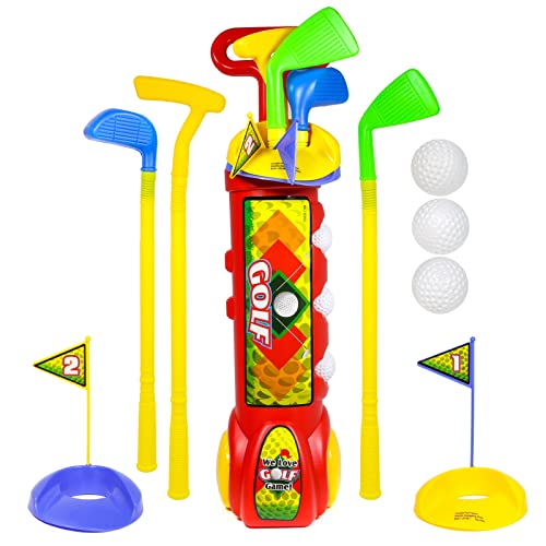 Kidplokio Toddler Indoor Toy Golf Caddy Set Red Ages 3 to 8
