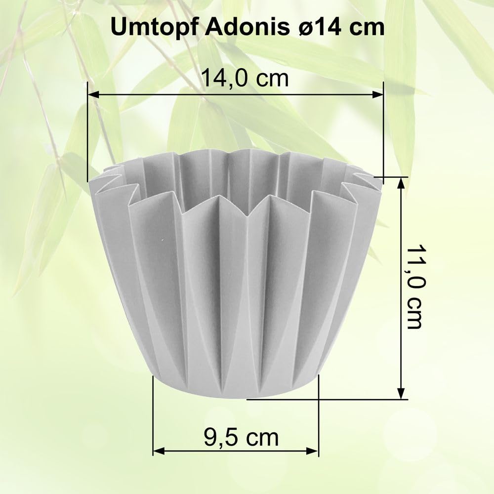 MePla - 20 Stück - Umtopf Adonis ø14 - Weiss - Bruchsicher, UV-beständig & wetterfest – Pflanztopf Made in Germany für innen & außen