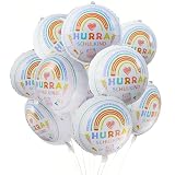 10 Stück Einschulung folienballon Deko,HURRA SCHULKIND Luftballons Deko Schulanfang Schuleinführung Deko für Mädchen & Jungen