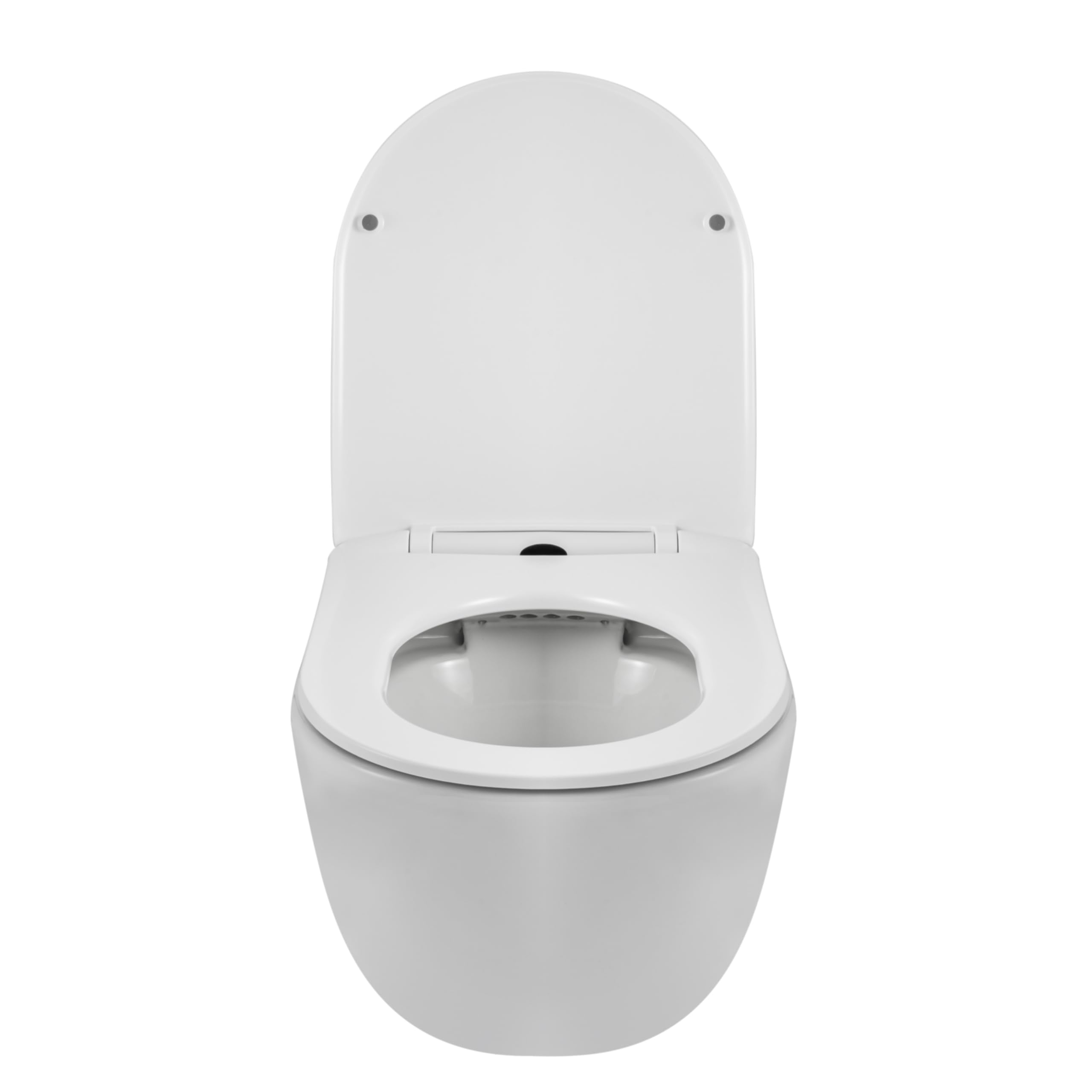 AquaUno Vela - WC da parete senza bordo per sciacquone, 48,5 x 36,5 x 36,5 cm, sedile con chiusura ammortizzata | Ceramica sanitaria; sciacquone profondo per elementi a parete; coperchio in duroplast con sgancio rapido e fissaggio nascosto