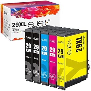 ejet 29XL High Yield Ink Cartridge Replacement for Epson 29XL for Epson Expression Home XP452 XP352 XP245 XP442 XP345 XP-255 XP-455 XP-245 XP-342 XP 352 XP 342 (Black Cyan Magenta Yellow, 5-Pack)