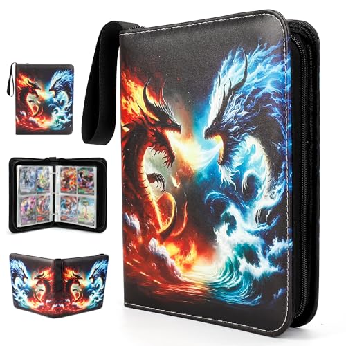 LearnToy ​​Premium Exo-Tec Sammelalbum mit 400 Seitenlade-Taschen - Wasserdichtes Kartenalbum mit Reißverschluss für TCG, Board Games & Collectibles​​