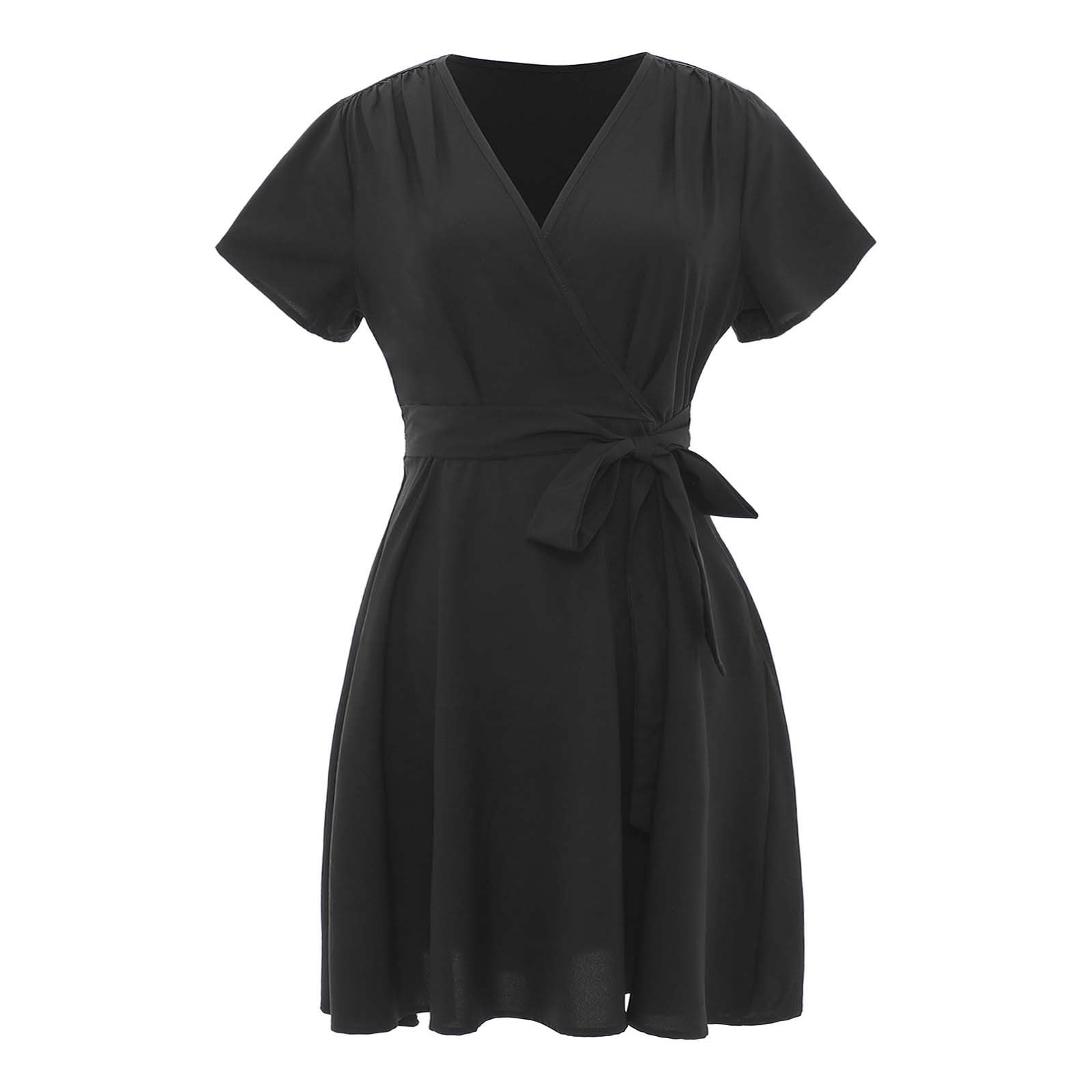Robe patineuse grande taille col en V fluide anti-complexes légère - 6