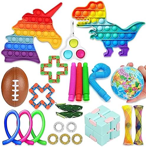 UK Stock -TIK TOK Sensory Toys Set, Stress and Anxiety Fidget Toy for Children Adults, Special Toys Assortment for Birthday Party Favors, Rewards Prizes, Carnival, Goodie Bag Fillers Gift Set (J)